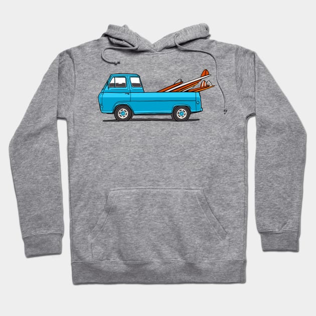 BLUE SURF TRUCK Hoodie by OldSkoolDesign